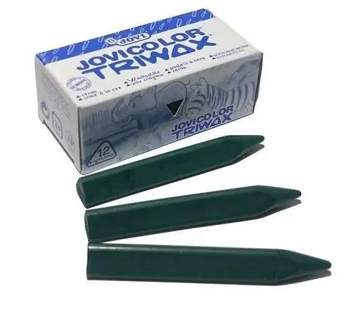 ESTUCHE 12 CERAS JOVICOLOR TRIWAX 97312 VERDE OSC.