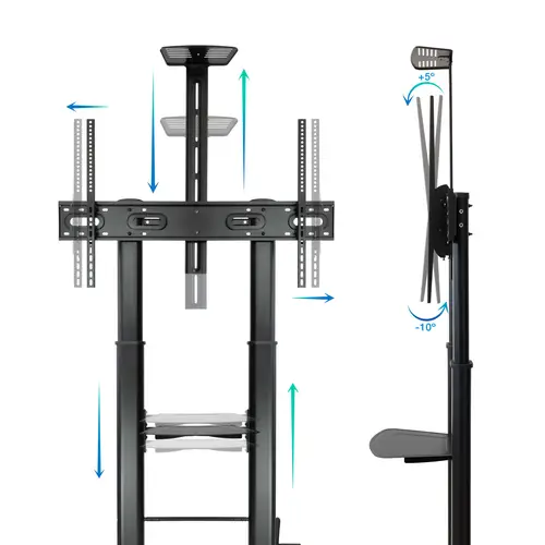 Ares Soporte de Suelo con Ruedas con Regulación de Altura para Pantallas 60"-100" - Imagen 3