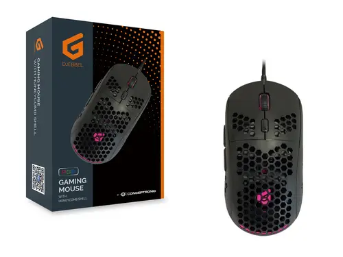 DJEBBEL04B ratón Juego mano derecha USB tipo A Óptico 6400 DPI - Imagen 2