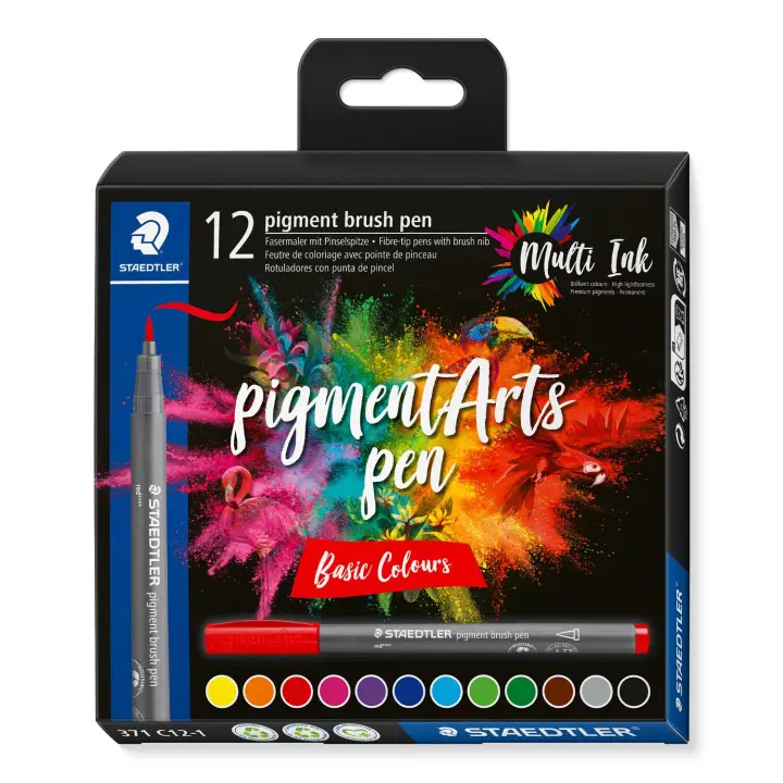Pigment Arts Brush Pen Basic Colors rotulador Multicolor 12 pieza(s)