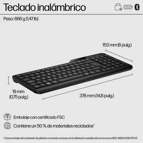 Teclado inalámbrico de modo dual 475 - Imagen 3