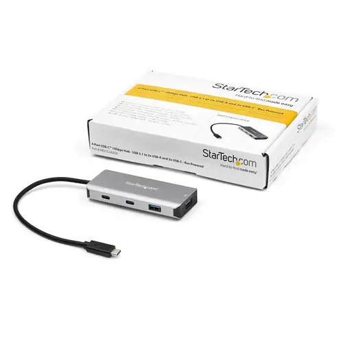 Hub USB C de 4 puertos - 2x USB A y 2x USB C - Concentrador USB Tipo C 3.2 Gen 2 SuperSpeed de 10Gbps Alimentado por el bus USB - Ladrón USB C con Cable de 25cm - Imagen 6