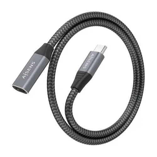 Cable USB 3.2 Gen2x2 Aluminio 20Gbps 8K@30Hz 5A 100W, Tipo USB-C/M-USB-C/H, Gris, 0.5 m - Imagen 2