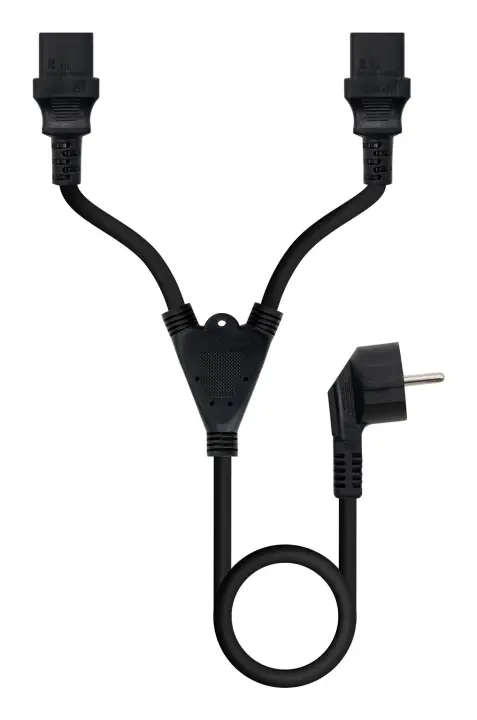 Cable de Alimentación CEE7/M a 2xC13/H, Negro, 1.8 m