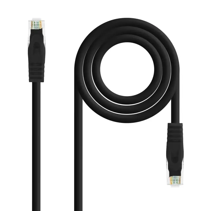 Cable Red Latiguillo RJ45 LSZH CAT.6A UTP AWG24, Negro, 25 cm