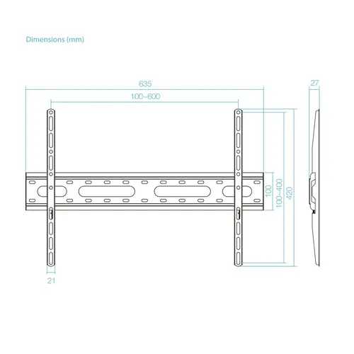 Soporte Fijo de pared para pantallas 37"- 80", Negro - Imagen 6