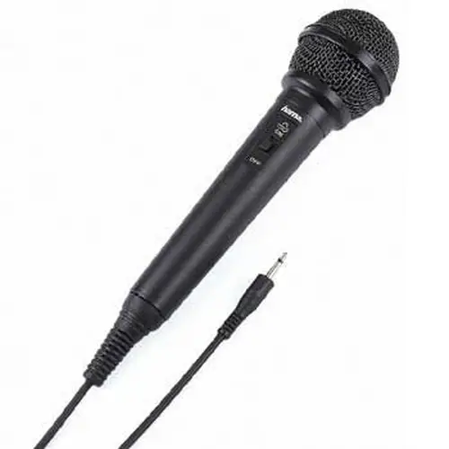 Micrófono dinámico DM20, micrófono de mano, con conector jack de 3,5 mm y de 6,35 mm, con adaptador para conectarlo a un sistema estéreo, color Negro - Imagen 1