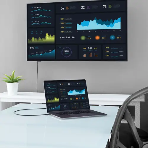 Cable de 2m USB C a VGA - Cable Adaptador Activo de Vídeo de 1920x1200/1080p USB Tipo C a VGA - Compatible con Thunderbolt 3 - De Portátil a Monitor VGA - Modo DP Alt HBR2 - Imagen 4