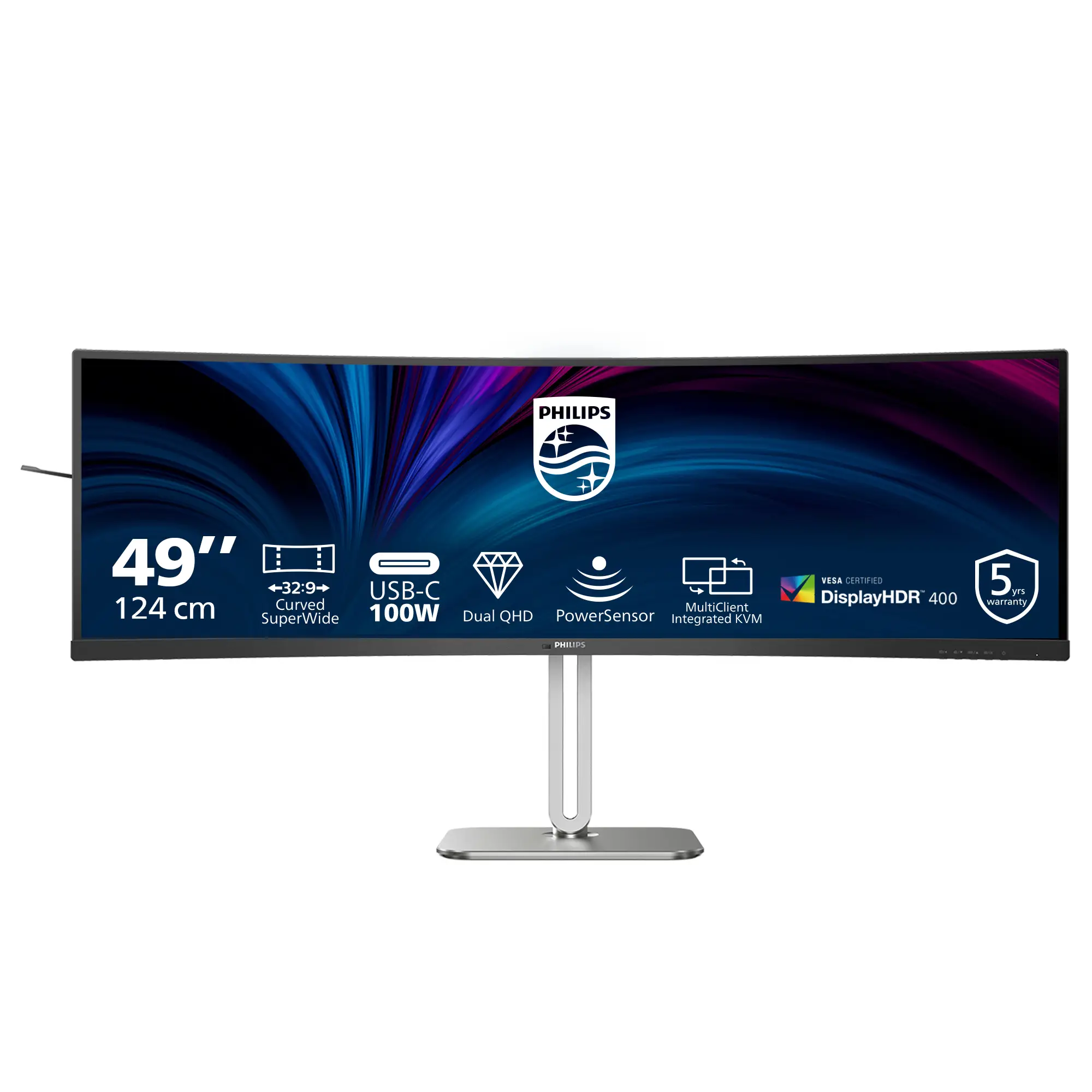 5000 series 49B2U5900C/00 pantalla para PC 124 cm (48.8") 5120 x 1440 Pixeles Dual QHD LCD Negro