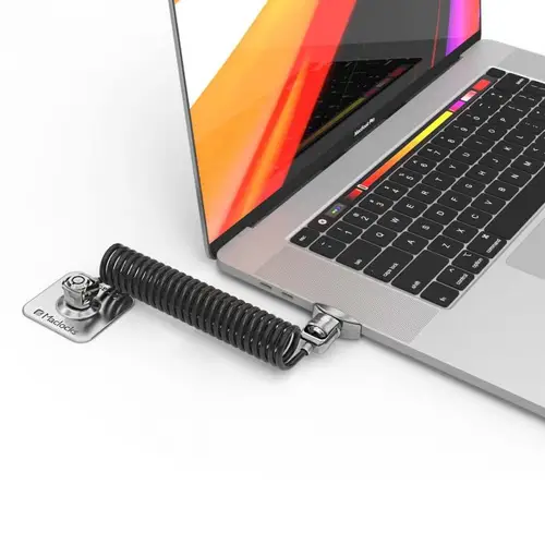 Dual Head Coiled Cable Keyed Lock cable antirrobo Negro - Imagen 4