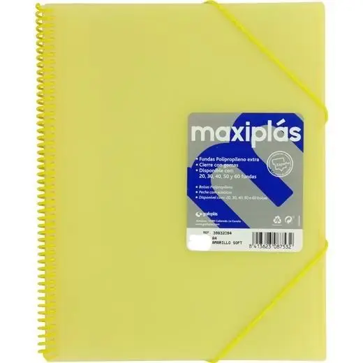 GRAFOPLÁS CARPETA CON FUNDAS MAXIPLÁS ESPIRAL A4 30 FUNDAS C/SO..
