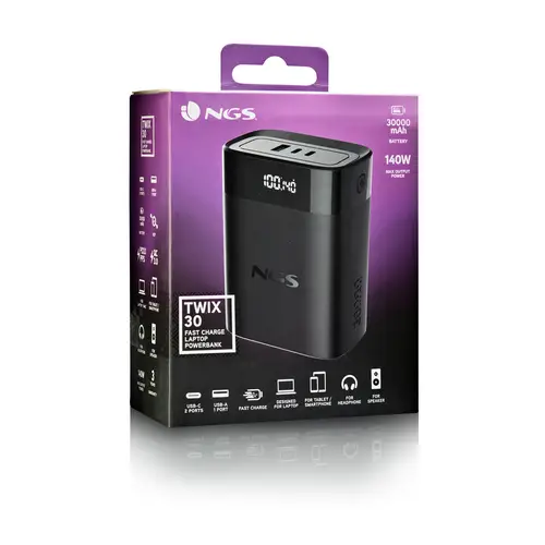 NGS BATERIA EXTERNA PORTATIL CARGA RAPIDA 140W - Imagen 7