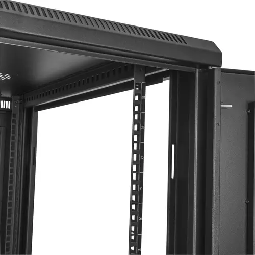 Armario Rack para Servidores 24U 19" 4 Columnas - Rack de Servidores con Cerradura y Seguro - Rack con Ruedas y Carriles de Montaje Ajustables para Equipo de Red - Imagen 4