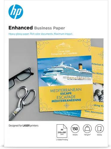Papel láser brillante profesional de 150 g/m²- 150 hojas/A4/210 x 297 mm - Imagen 1