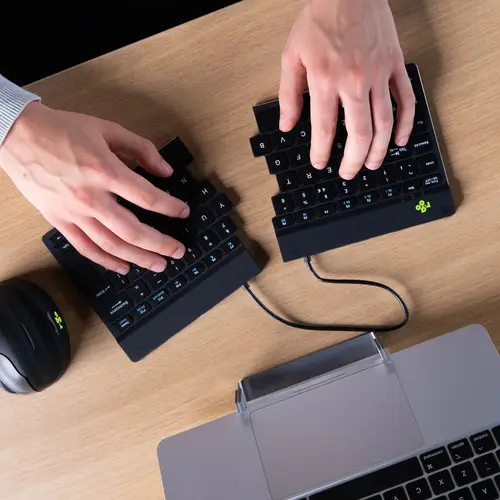 Teclado ergonómico R-Go Split Break con software de pausa, teclado dividido ergonómico, QWERTY (PT), bluetooth, negro - Imagen 7