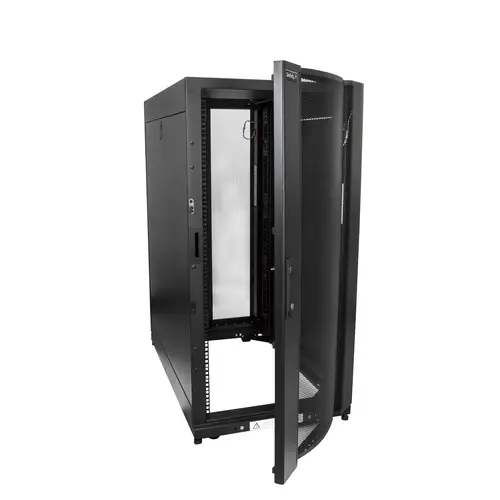 Armario Rack para Servidores 25U 19" 4 Columnas - Rack de Servidores con Cerradura y Seguro - Rack con Ruedas y Carriles de Montaje Ajustables para Equipo de Red - Imagen 4