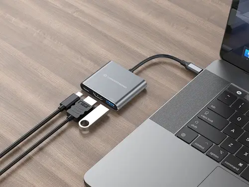 DONN18G base para portátil y replicador de puertos Alámbrico USB 3.2 Gen 1 (3.1 Gen 1) Type-C Gris - Imagen 4