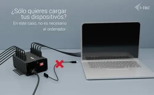 USB-C/USB-A Metal Charging + data HUB, 15W per port, 10x USB-C - Imagen 5