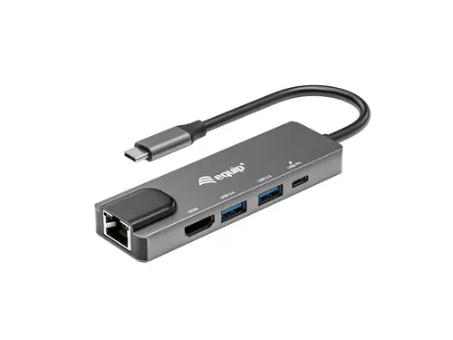Adaptador multifunción USB-C 5 en 1, HDMI , Gigabit LAN, USB 3.2 GEN1, 100W USB PD - Imagen 1
