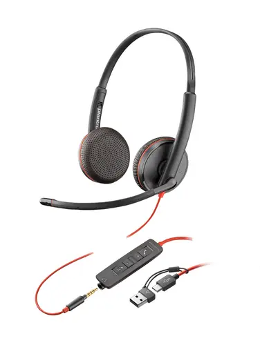Auriculares estéreo Blackwire 3225 USB-C + Conector de 3,5 mm + Adaptador USB-C/A - Imagen 1