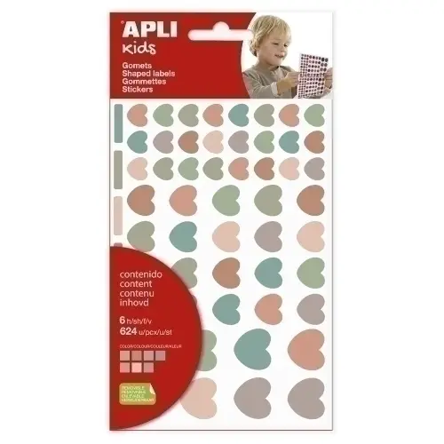 APLI GOMETS CORAZONES NORDIK REMOVIBLES 624U 6 HOJAS C/SURTIDOS