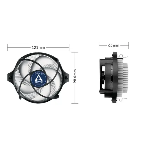 Alpine 23 - Compact AMD CPU-Cooler Procesador Refrigerador de aire 9 cm Aluminio, Negro 1 pieza(s) - Imagen 6
