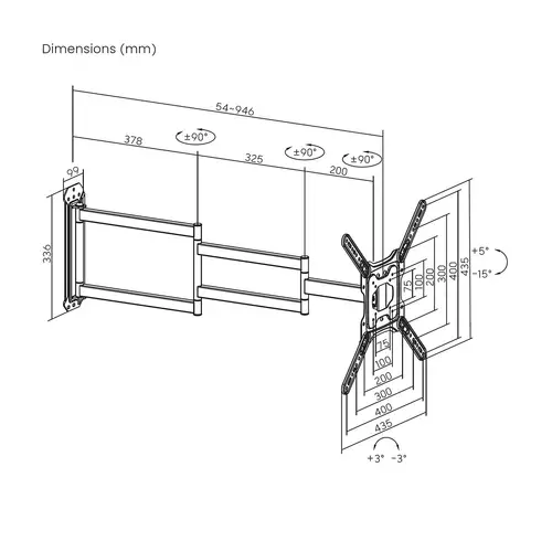 Soporte Eco Giratorio, Inclinable y Nivelable para Monitor/TV 35kg de 23"-65", Negro - Imagen 7