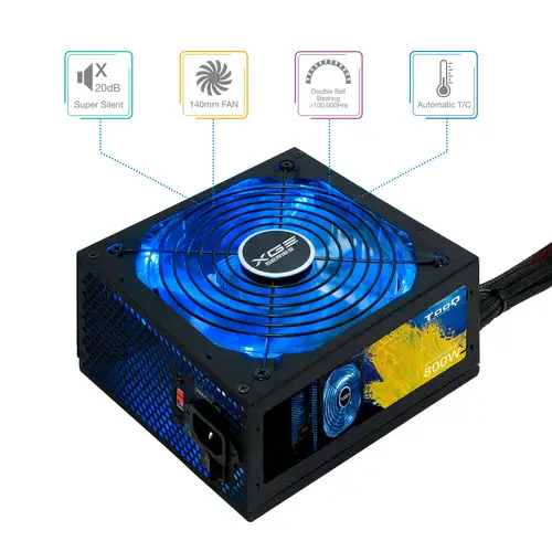 TQXGEII-800SAP unidad de fuente de alimentación 800 W 20+4 pin ATX ATX Negro - Imagen 2