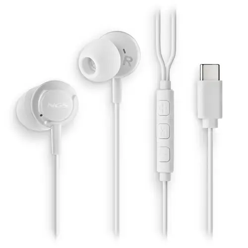 CROSS STEP Auriculares Alámbrico Dentro de oído Llamadas/Música USB Tipo C Blanco - Imagen 3