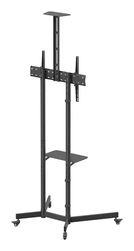 Soporte De Suelo Eco Con Rueda, Bandeja Para DVD Y Soporte De Cámara Para Monitor/TV 45kg De 37-70, Negro - Imagen 3