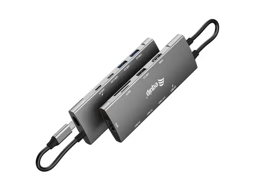 Adaptador multifunción USB-C 9 en 1, HDMI 4K/60Hz, Gigabit LAN, USB 3.2 GEN1, SD/TF, 100W USB PD - Imagen 2