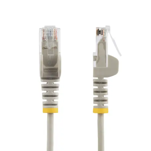 Cable Cat6 de 2,5m - Delgado - con Conectores RJ45 sin Enganches - Gris - Imagen 2