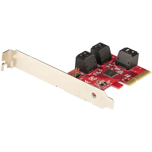 Tarjeta PCIe SATA - Tarjeta Controladora PCI Express de 6 Puertos SATA - 6Gbps - con Bracket de Perfil Bajo - con Conectores SATA Apilados - ASM1166 sin RAID - Imagen 1