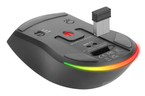 MM-T3 ratón Juego mano derecha RF Wireless + Bluetooth + USB Type-A Óptico 14400 DPI - Imagen 7