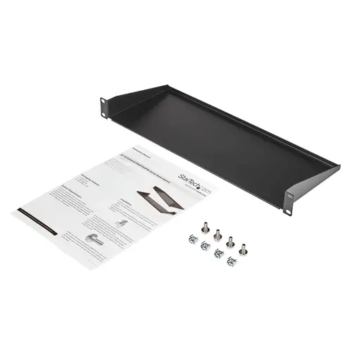 Bandeja Estante Fijo Voladizo Universal 1U de 19" Pulgadas para Rack Armario de Servidores - en Acero - Capacidad de 15kg - 7" (180mm) de Profundidad - Negro - Imagen 6