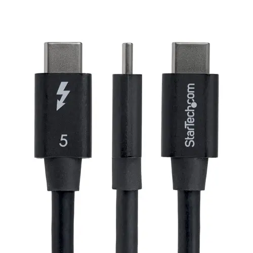 Cable Thunderbolt 5 Acodado a la Derecha 80cm - 80Gbps/120Gbps - 8K60 - PD240W - Cable Thunderbolt Certificado en Ángulo a la Derecha - Compatible con Thunderbolt 4/USB4/USB-C/USB Tipo C - Imagen 2