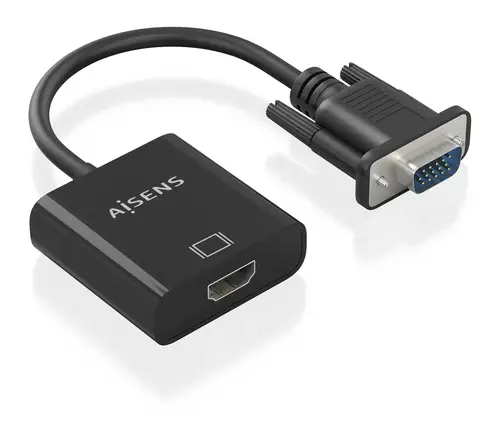 Cable conversor SVGA+Audio a HDMI, SVGA/M+Jack 3.5/H+USB MicroB/H-HDMI A/H, Negro, 20cm - Imagen 2