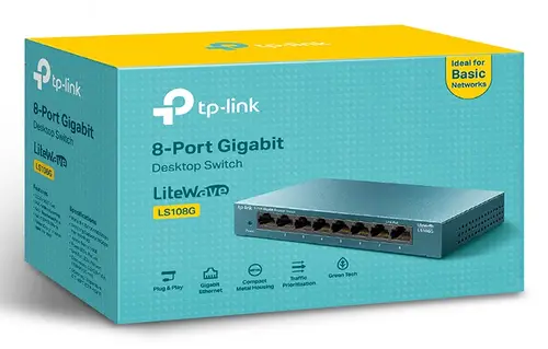 LS108G switch No administrado Gigabit Ethernet (10/100/1000) Azul - Imagen 4