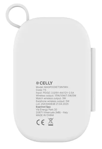 MAGPOCKET3IN1WH cargador de dispositivo móvil Auriculares, Smartphone, Reloj inteligente Blanco USB Cargador inalámbrico Carga rápida Interior - Imagen 2