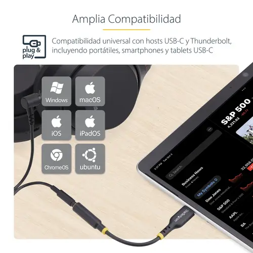 Adaptador de Audio USB-C a 3,5mm TRRS Minijack - Adaptador de Audio USB Tipo C para Auriculares con Micrófono - DAC de 32bits - de Portátil/Móvil/Tablet - Compatible con USB-C/Thunderbolt - Imagen 17