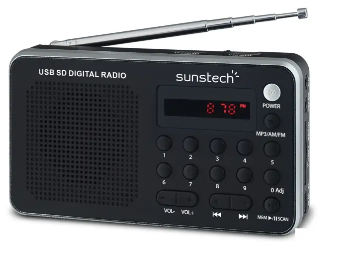 Portable digital AM/FM radio silver Portátil Analógica Negro, Plata