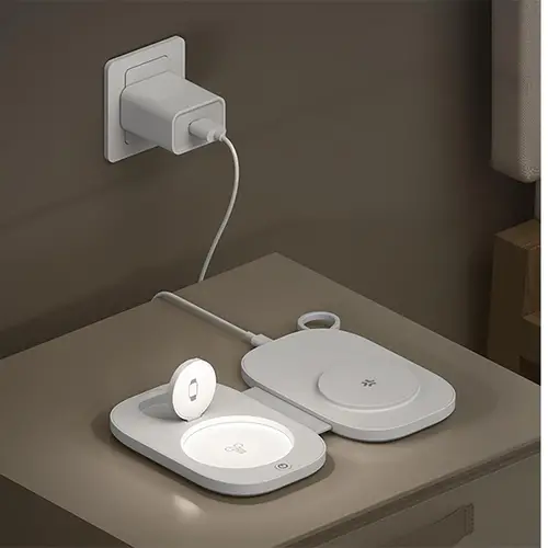 MAGPOCKET3IN1WH cargador de dispositivo móvil Auriculares, Smartphone, Reloj inteligente Blanco USB Cargador inalámbrico Carga rápida Interior - Imagen 7