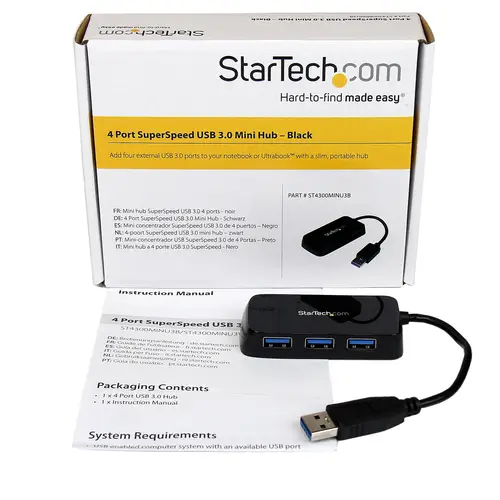 Adaptador Concentrador Hub Ladrón USB 3.0 (5Gbps) Super Speed para Portátil de 4 Puertos Salidas - Negro - Imagen 5