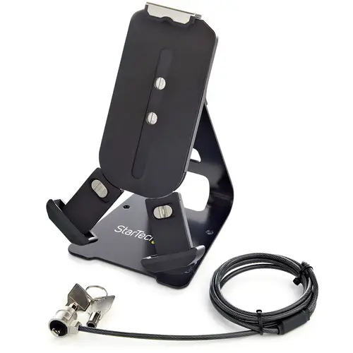 Soporte Seguro para Tablet con Cable de Seguridad con Candado K-Slot - Base para Tablets de 7,9 a 13 Pulgadas - Soporte Universal Ajustable de Sobremesa para Tablet - Soporte Antirrobo - Imagen 1