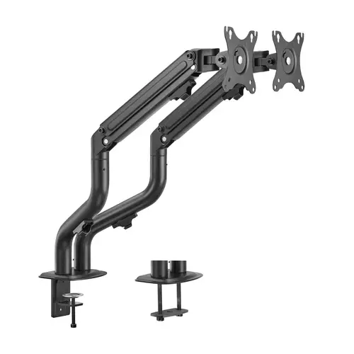Soporte de Mesa ECO Contrapeso Giratorio e Inclinable para Monitor/TV 8Kg (3 Pivotes, 2 Brazos) de 17-32, Negro - Imagen 2