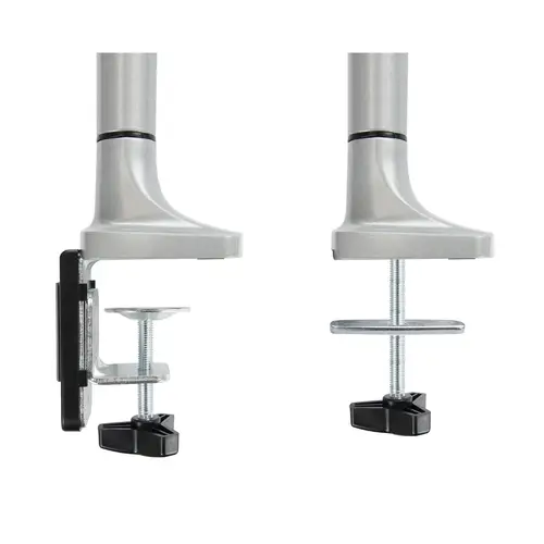Soporte de Mesa Giratorio e Inclinable para 2 Pantallas (Monitor / TV Plasma / LCD / LED) 13  32, de Dos Brazos, Plata - Imagen 10