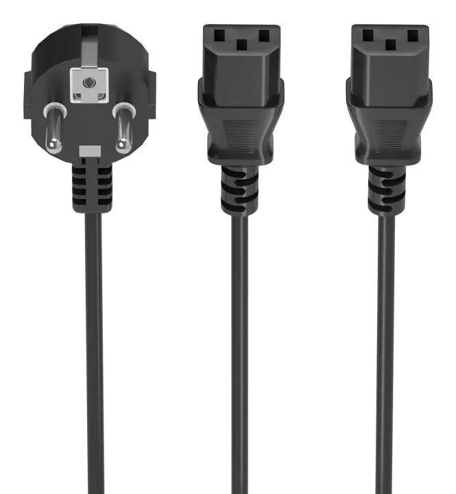 Cable Alimentacion CPU, CEE7/M-2xC13/H, Negro, 1.8M