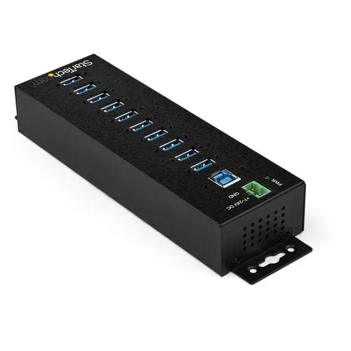 Hub Concentrador Ladrón USB de 10 Puertos con Adaptador de Corriente - con Protección contra Descargas de 350W - Hub Industrial USB 3.0 de Montaje en Pared Carril DIN o Mesa - USB 3.2 Gen 1 (5Gbps) - Imagen 2