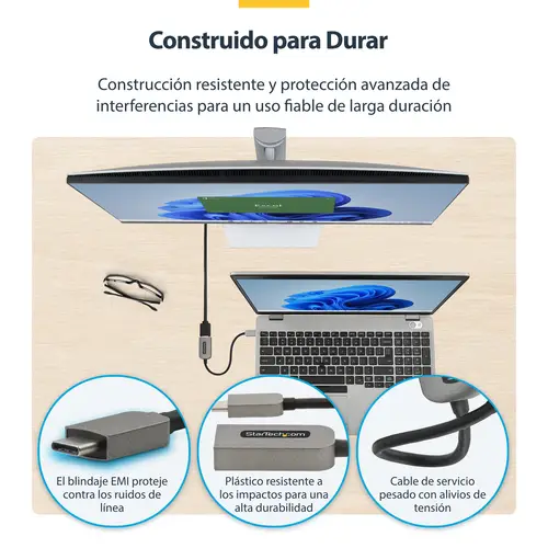 Adaptador USB C a HDMI de Vídeo 4K 60Hz - HDR10 - Conversor Tipo Llave USB Tipo C a HDMI 2.0b Dongle - Convertidor USBC con Modo Alt de DP a Monitor TV o Proyector - Imagen 10