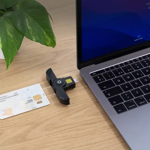 Lector Tarjetas Inteligentes, DNI Electrónico, USB-C, Negro - Imagen 3